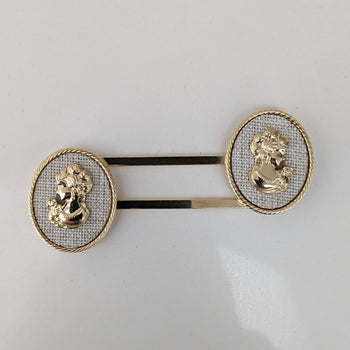 Linen Cameo Clips Natural